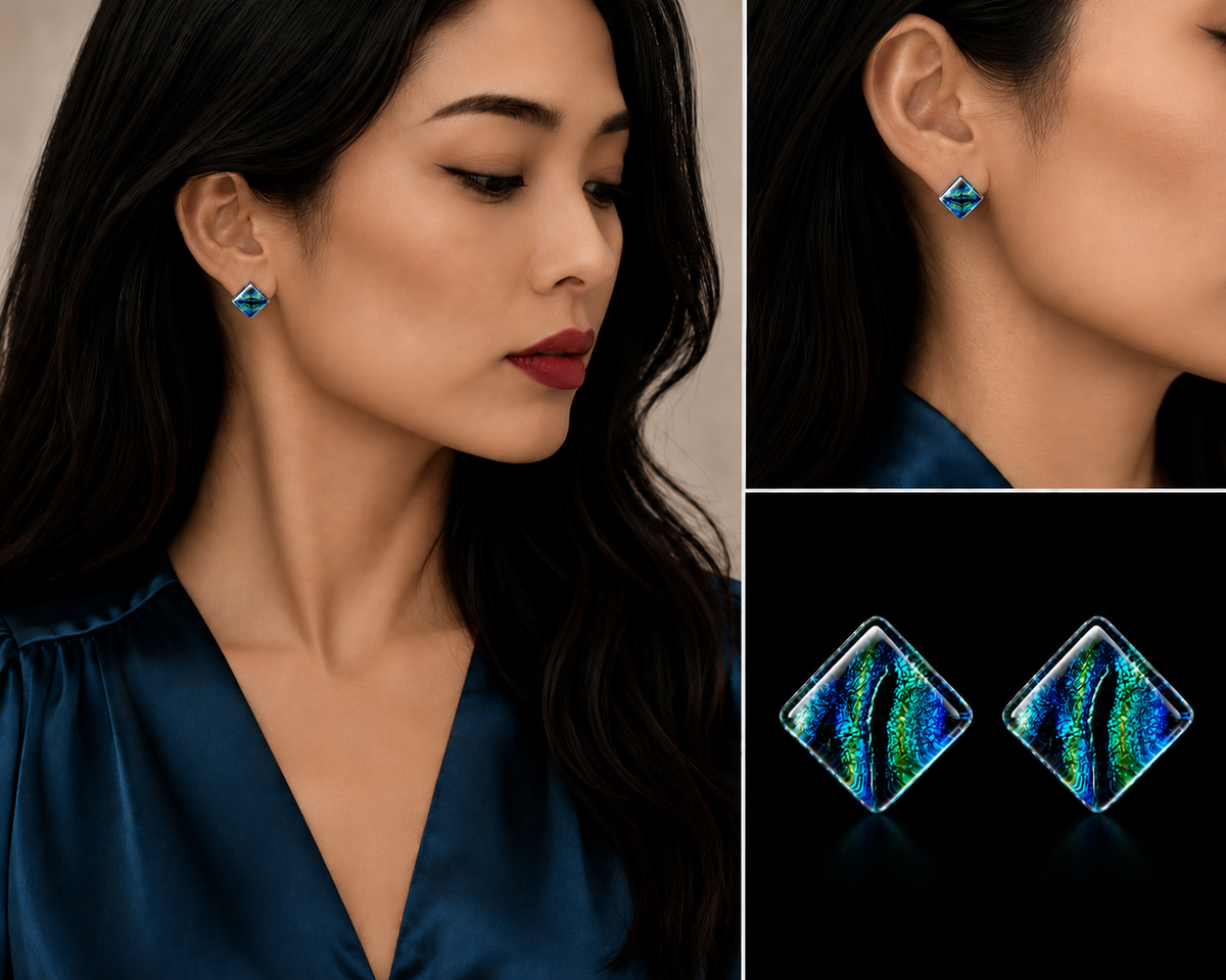 Aurora Cube Studs