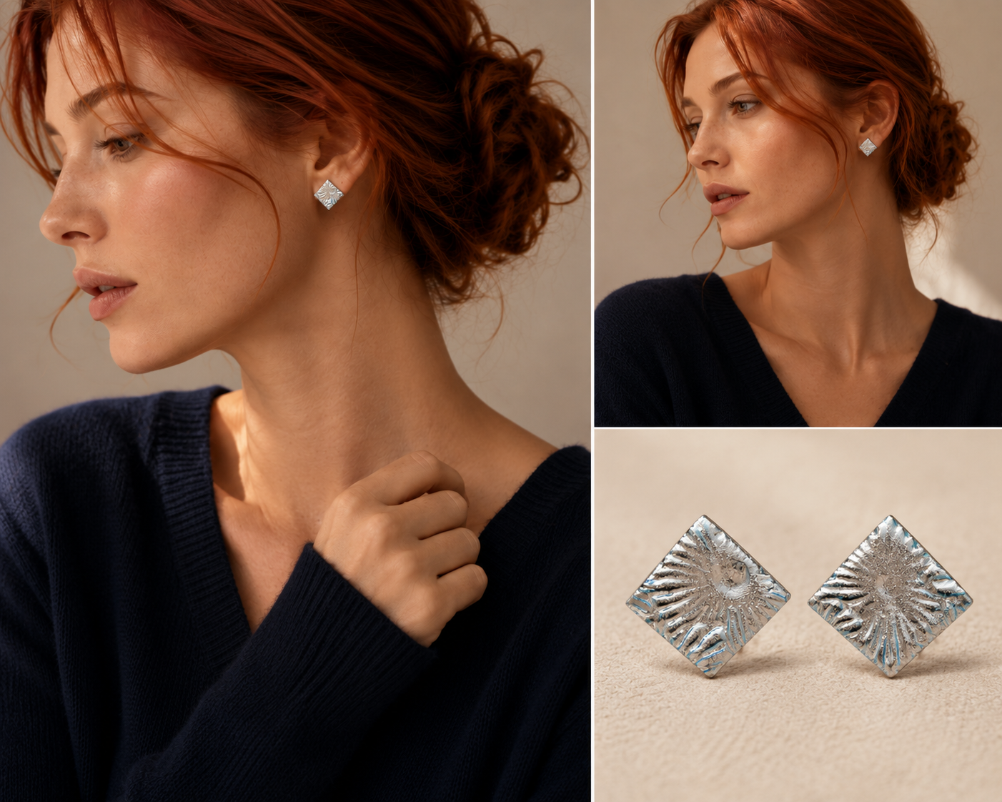 Moonlight Beam Stud Earrings