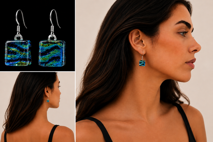 Northern Lights Cube Drop Earrings
