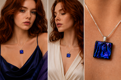 Northern Lights Dark Blue Pendant