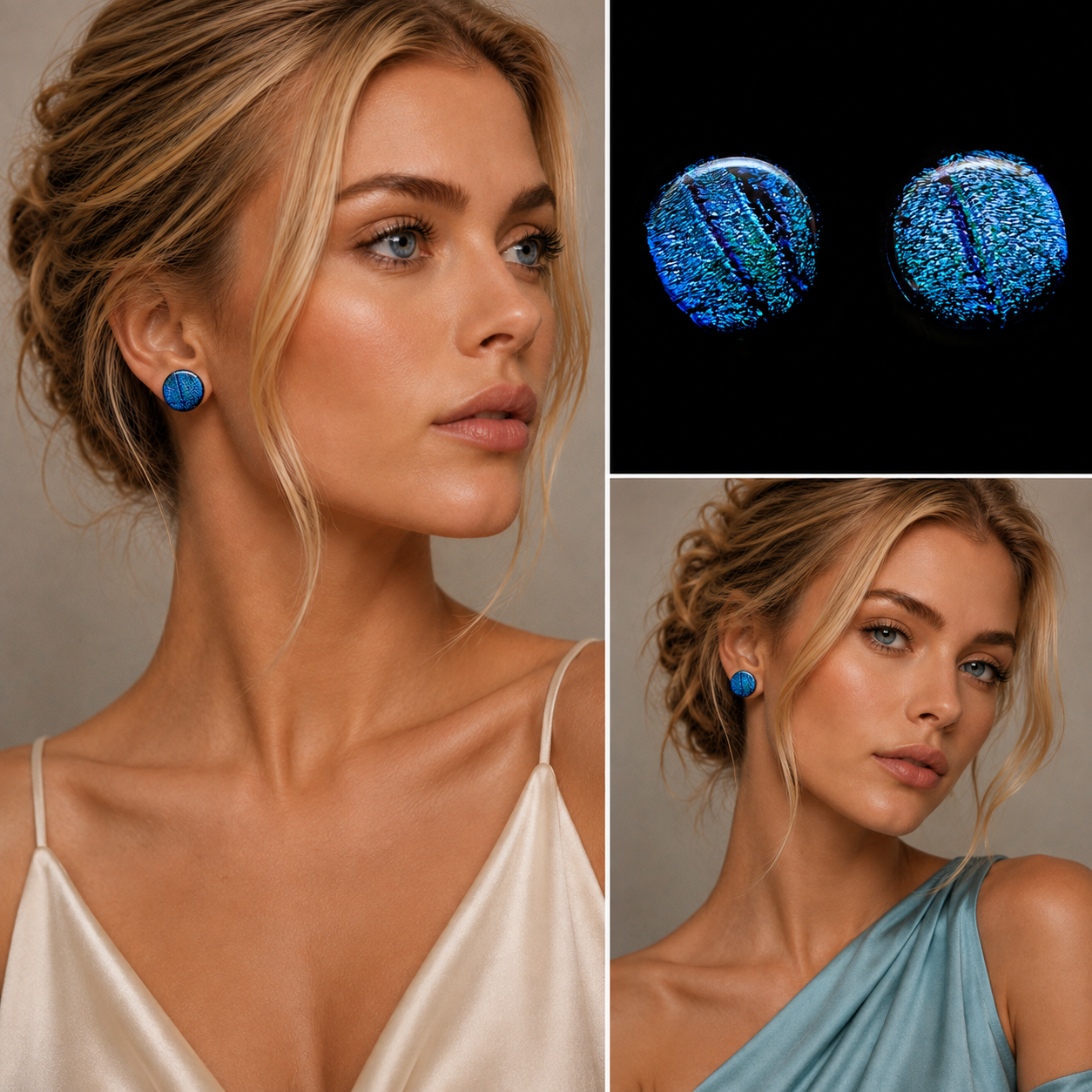 Ocean Wave Stud Earrings