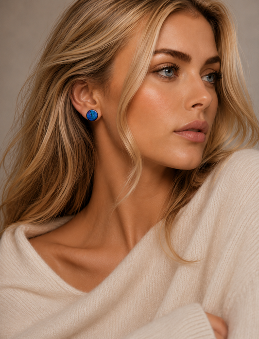 Ocean Wave Stud Earrings
